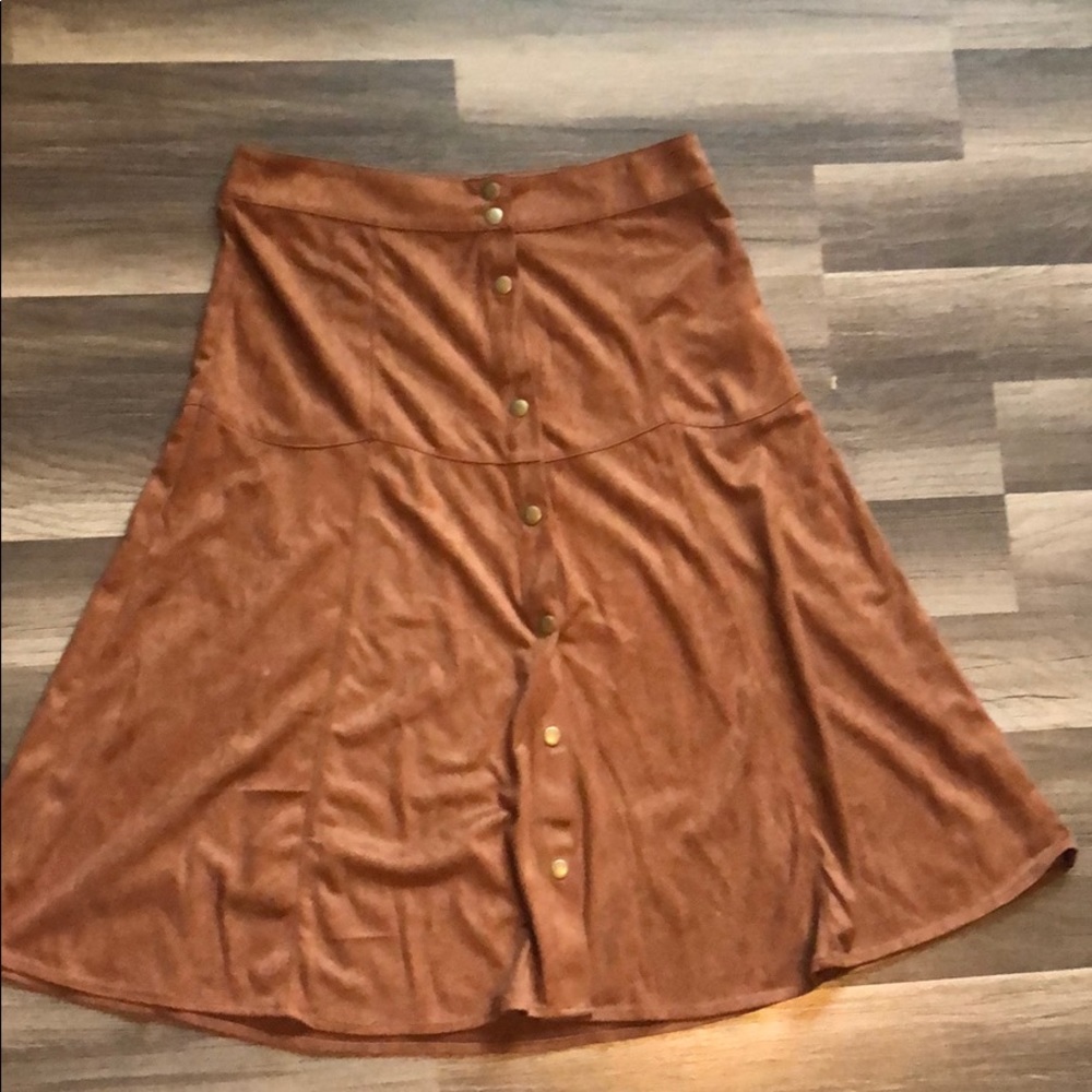Suede brown skirt